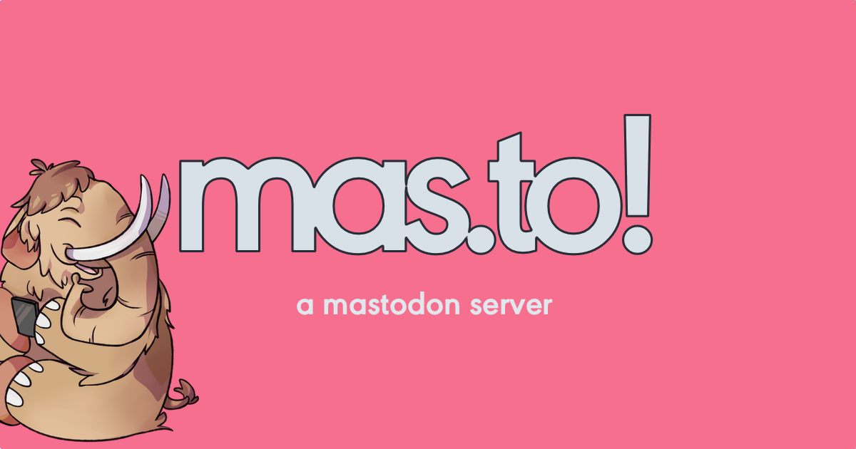 Hello! mas.to is a fast, up-to-date and fun Mastodon server.