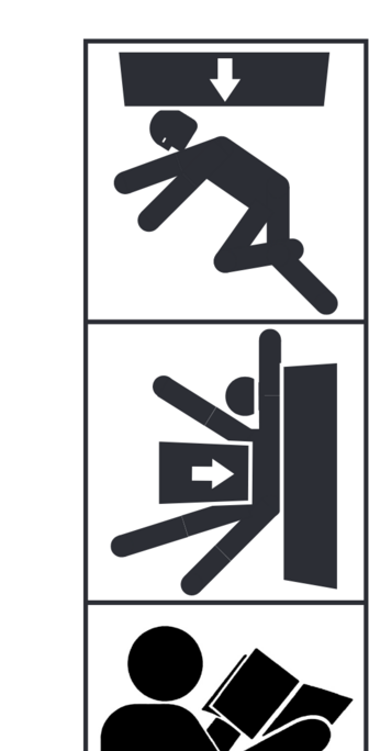I copied these safety/hazard glyphs (for falling, crushing, RTFM..) from another manual I'm using as inspiration. 