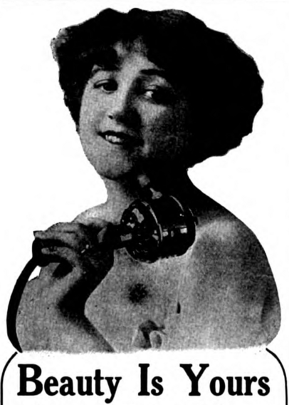 old black and white magazine illustration of a woman, text 