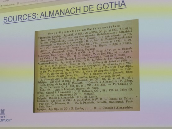 A slide with an example of almanach