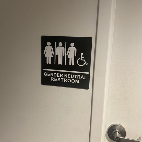 Gender Neutral Restroom sign at Noodles and Company