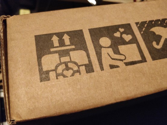 Cardboard box detail with 