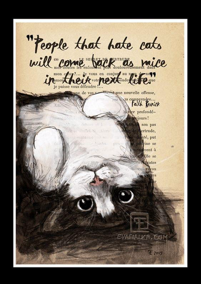 People that hate cats will come sack as mice in their next life. 