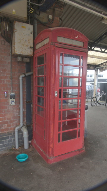 An old style Red Phone box at the train station Pembroke Dock