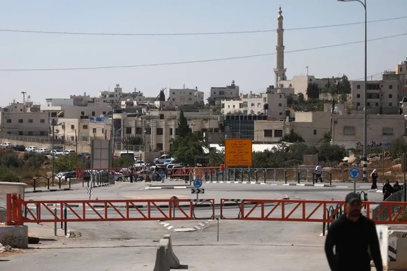 A general view of the Hebron, divided by military checkpoints and iron barriers created by Israeli soldiers in Hebron, West Bank on September 05, 2024