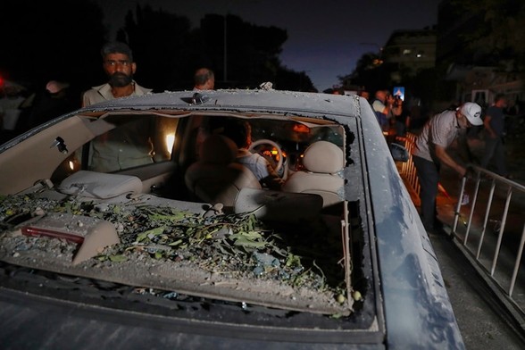 Site of the Israeli airstrike in Damascus, Syria, on Oct 02, 2024 (AP)