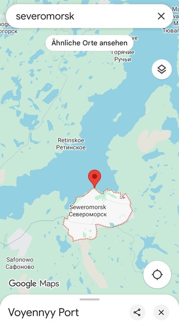 Gmaps-Ausschnitt von Severomorsk