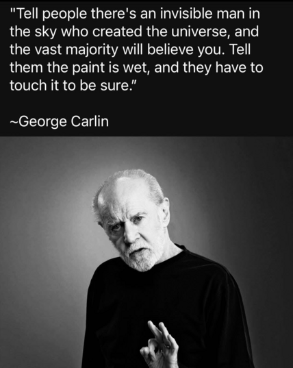 Portrait of comedian George Carlin talking about how strange people are.