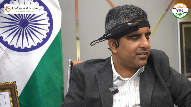 Pranav Lal, congenitally blind user of The vOICe vision BCI in India, here wearing the heat-resilient (rated up to 45°C/113°F) Vuzix M400 smart glasses.