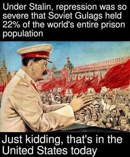 The image features a historical illustration of a man in a military uniform (STALIN), standing on a platform and addressing a large crowd. The man is wearing a light-colored uniform with a red hat, and he is gesturing with his hands. The crowd is composed of numerous individuals, many of whom are holding red flags and portraits. The background includes a large building with red flags and spires, suggesting a significant location, possibly a government or historical site. The sky is clear and bl…